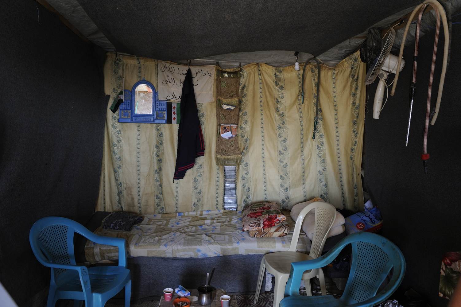  Interior of a little coffeeshop in Za'atari. 