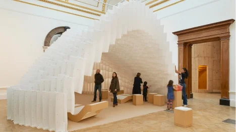 Exhibition-goers interact with an installation. Source: Royal Academy.