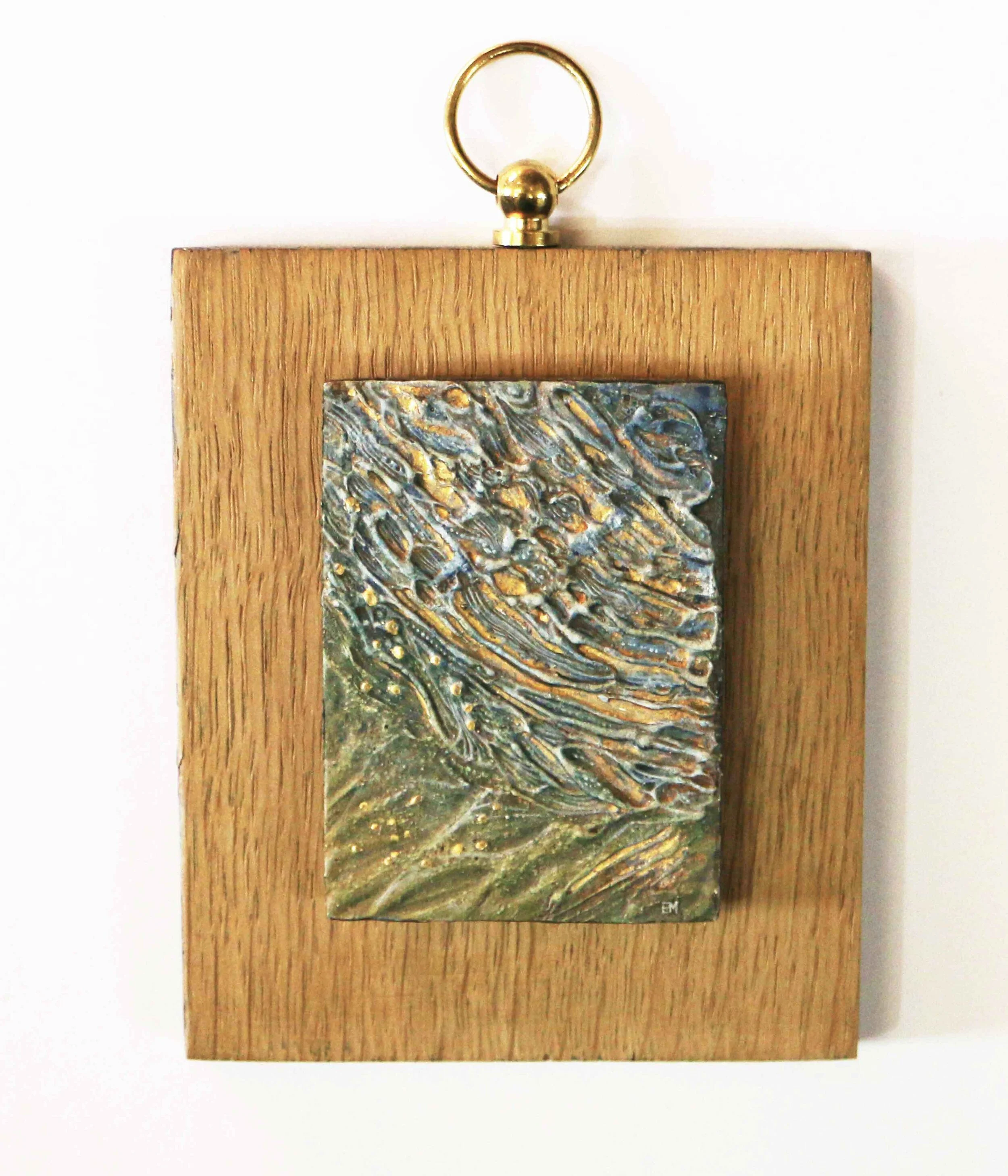 'Lines in the Sand I' Acrylic Pastiglia on Board, Acrylic Paint, 23 carat Gold Leaf