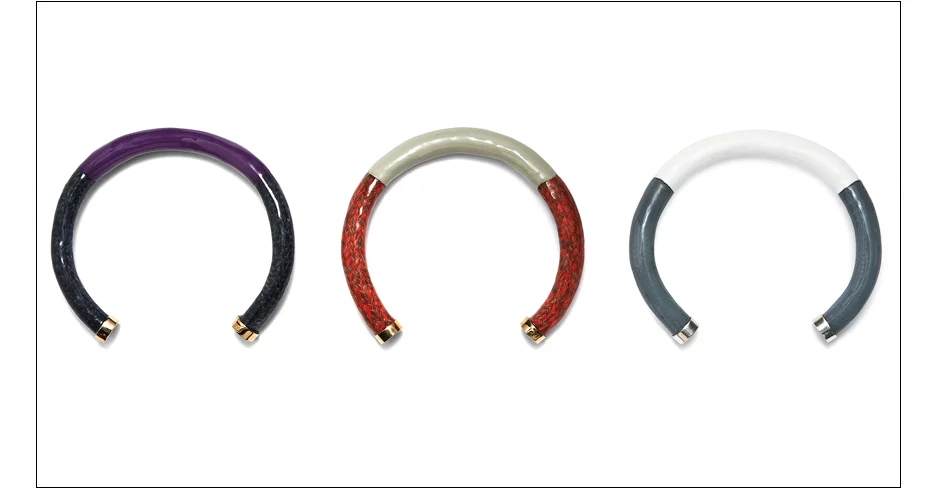 2 toned aurora collars / enamel coated rope with brass caps shop