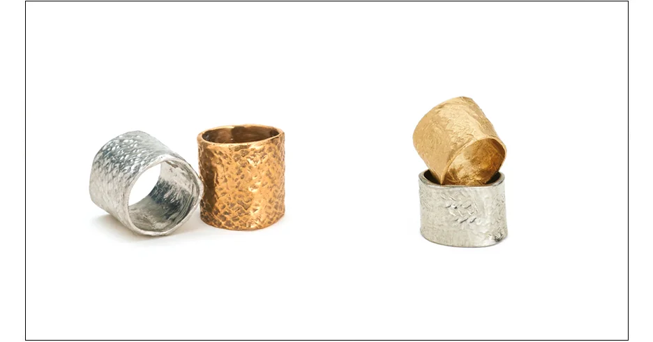 kinora ring and helio ring / rope imprinted metal inquire about availability