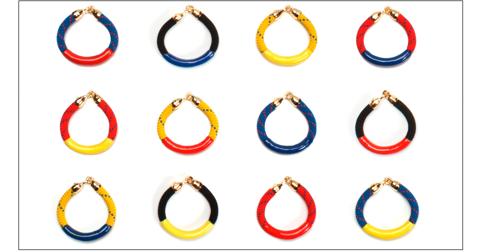 annabelle bracelets / enamel coated rope with gold plated metal hook shop