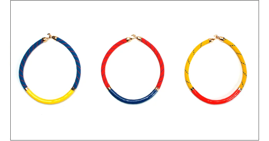  briar collars / enamel coated gold plated metal with rope   shop  