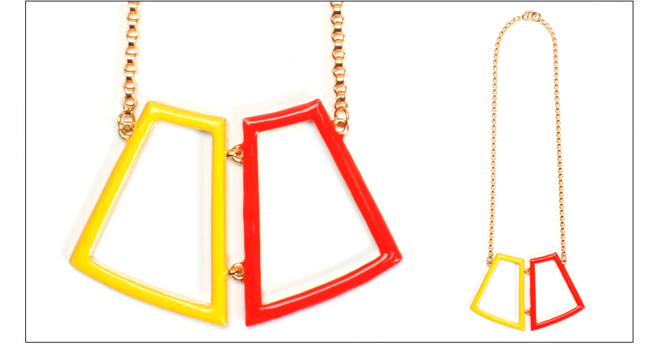 albers necklace / enamel coated gold plated metal and chain shop