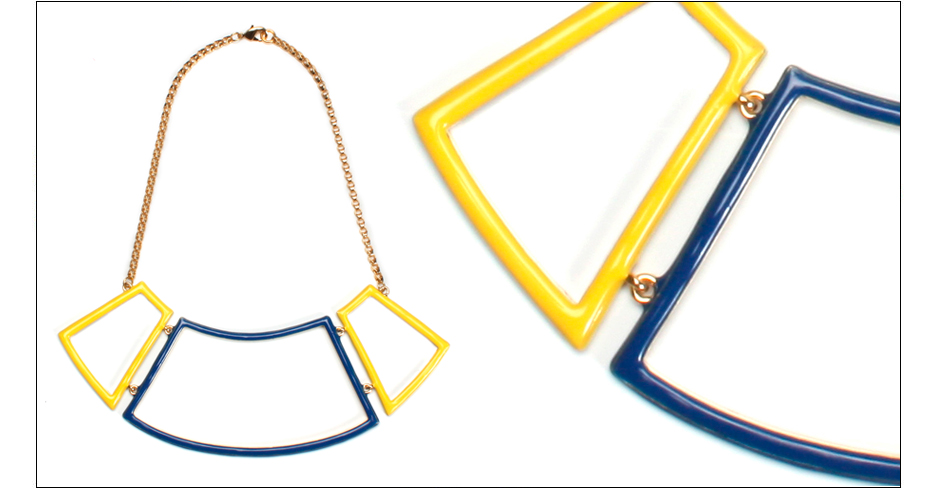 nauman necklace / enamel coated gold plated metal and chain shop