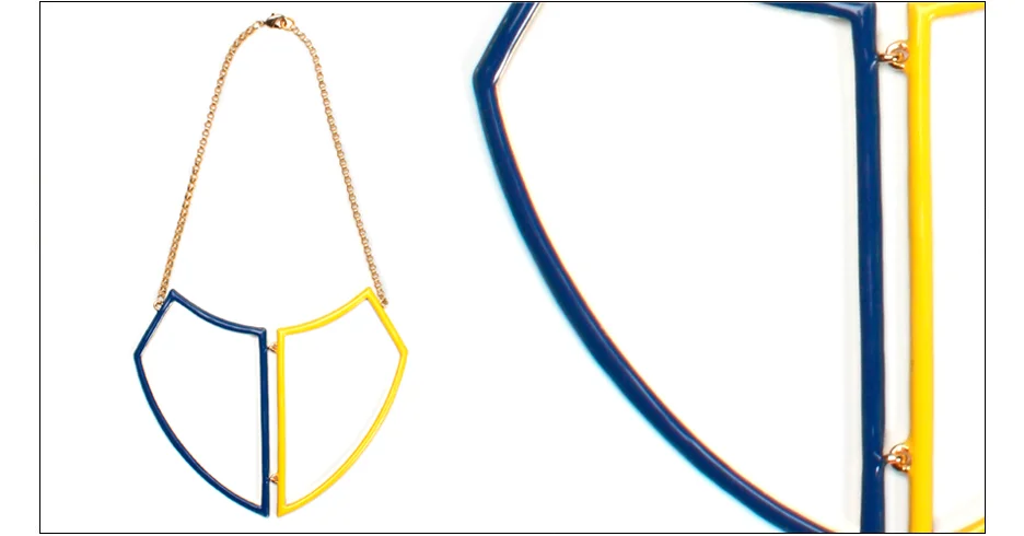 martin necklace / enamel coated gold plated metal and chain shop