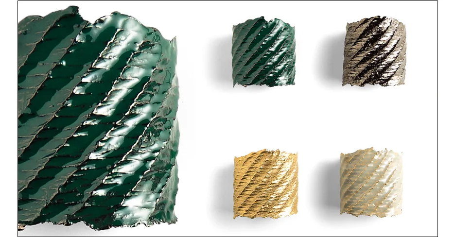 kaede cuff / rope imprinted brass with enamle wash