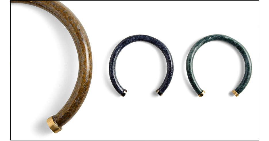  aurora collars / enamel coated rope with brass caps   inquire about availability  