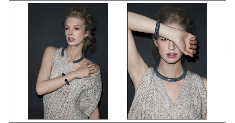  aurora collars / enamel coated rope with brass caps   inquire about availability  