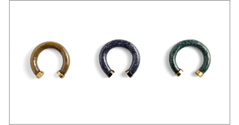  exeter bracelets / enamel coated rope with brass caps 
