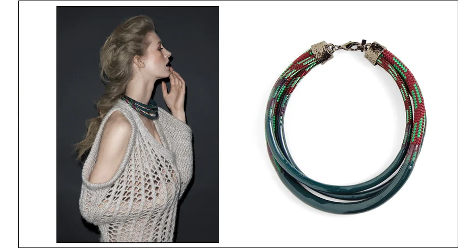 lodi collar / enamel coated ropes and plated metal