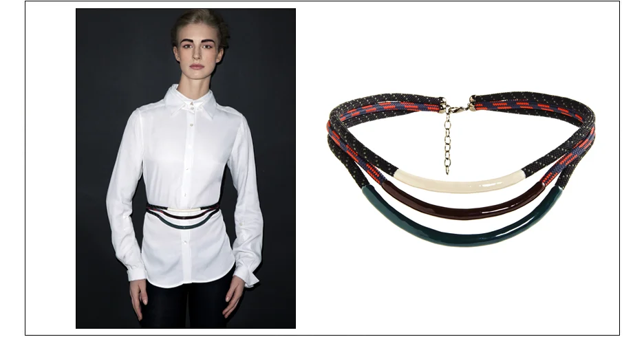  myles belt / enamel coated ropes with plated metal 