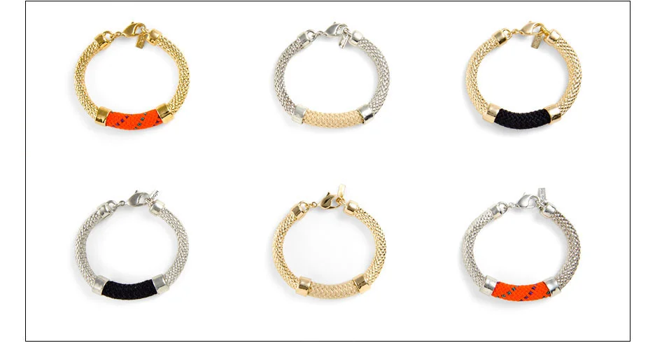 crosby bracelets / metal casted rope with soft rope center