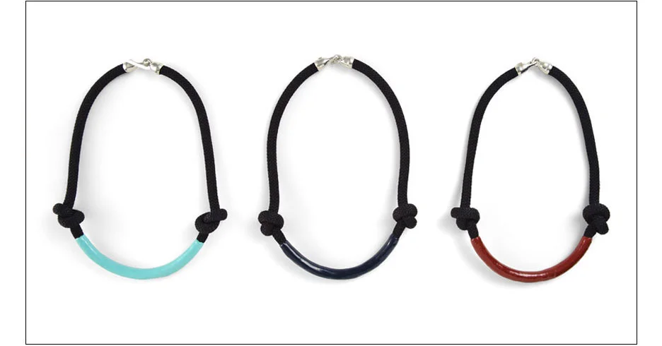  necco necklaces / enamel coated rope with metal hooks 