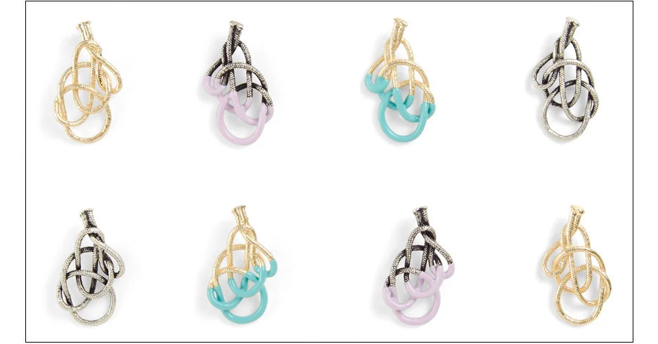  harlequin earrings / enamel coated metal casted rope twist 