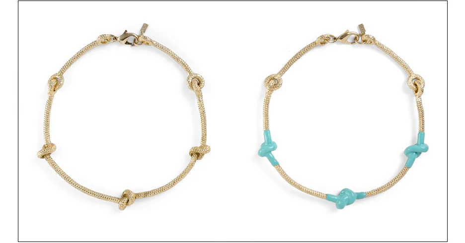  garter collars / metal casted knotted rope with enamel 