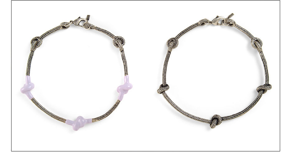 garter collars / metal casted knotted rope with enamel