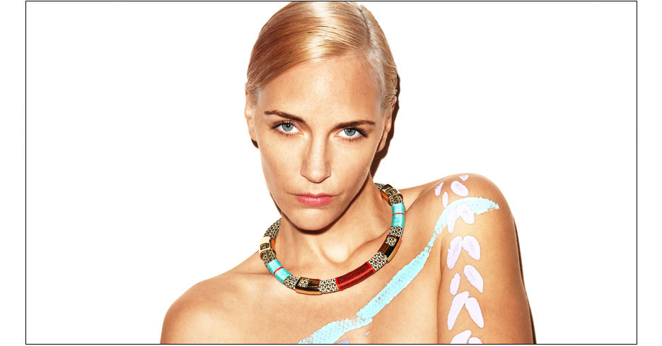 salaka necklace / thread wrapped rope with plated metal tubes
