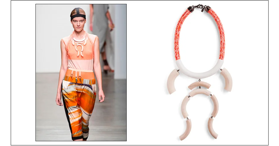 karma necklace / enamel coated rope with hand carved palm wood