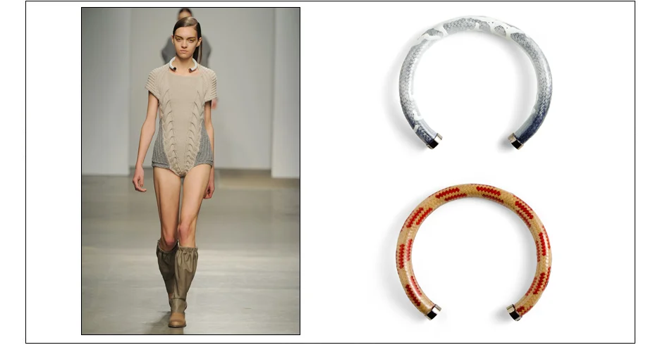aurora necklaces / enamel coated rope with plated metal caps