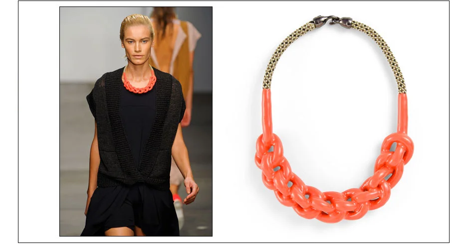 bennett necklace / enamel coated knotted rope with metal hook