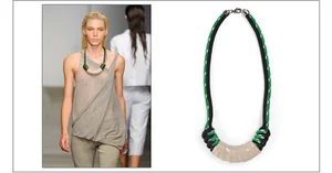 strombus necklace / enamel coated knotted rope 