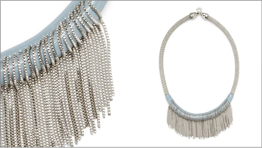  kent necklace / chain fringe in enamel on knitted metal rope  inquire about availability 