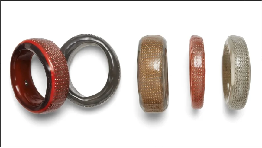  reese bangles / enamel coated knitted metal and resin bangles   shop  