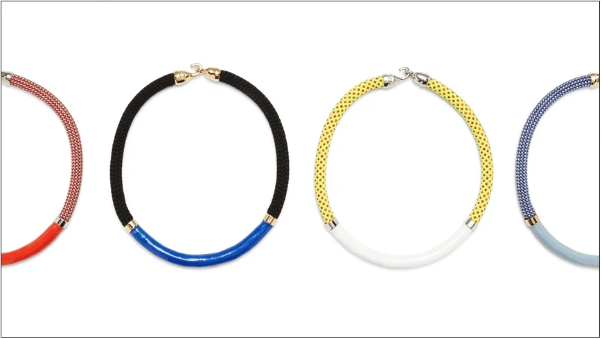  briar collars / enamel coated plated metal with rope   shop  