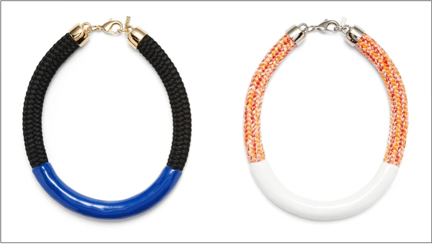  cortland collars / enamel coated rope with plated metal clasp   shop  