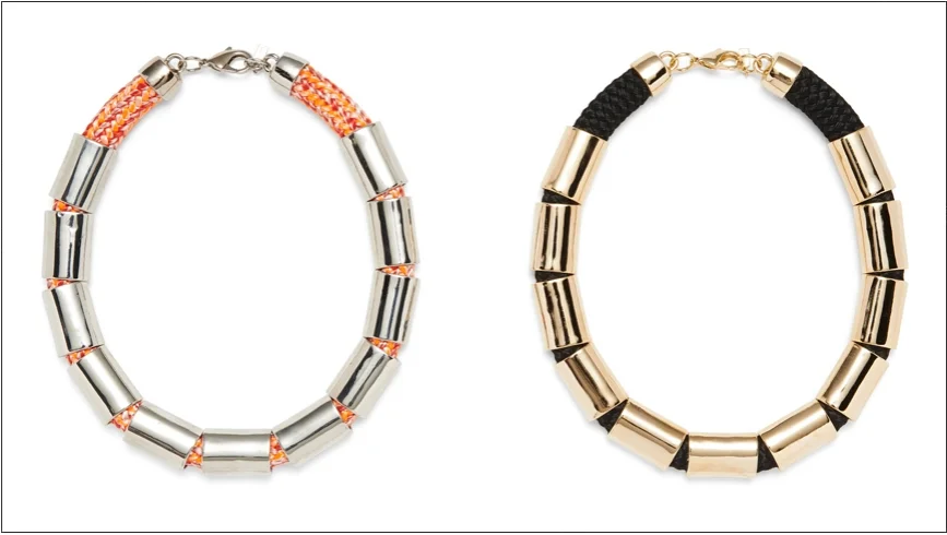  avery collars / rope with plated brass tubes and clasp   shop  