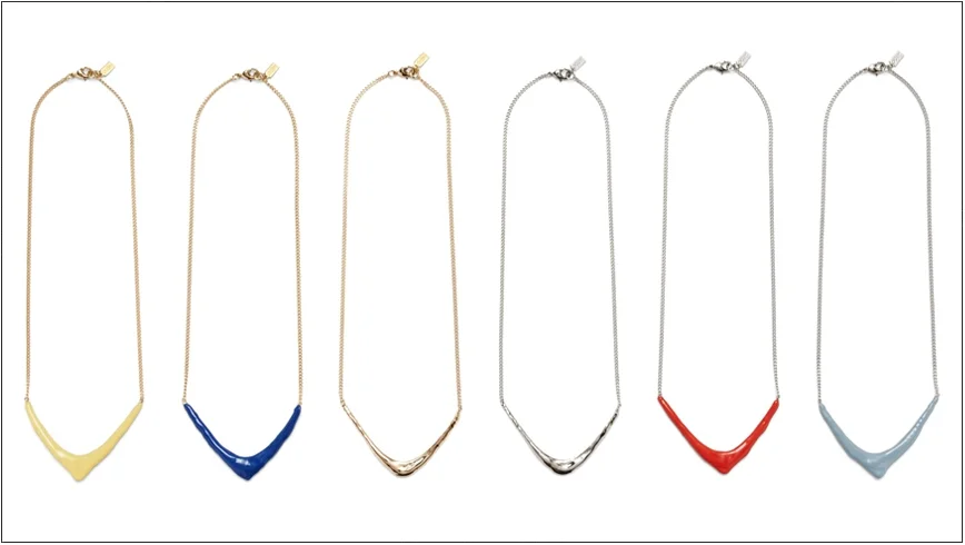  sage necklaces / enamel coated plated brass with chain   shop  