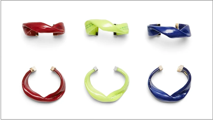 cameron bracelets / enamel coated twisted wedding with plated metal caps   shop  