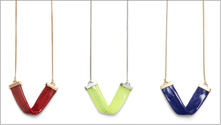  kelsey necklaces / enamel coated twisted wedding with plated metal chain   shop  