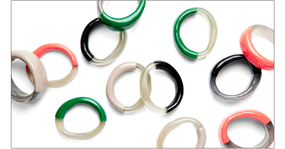  betka bangle / enamel coated resin   shop  