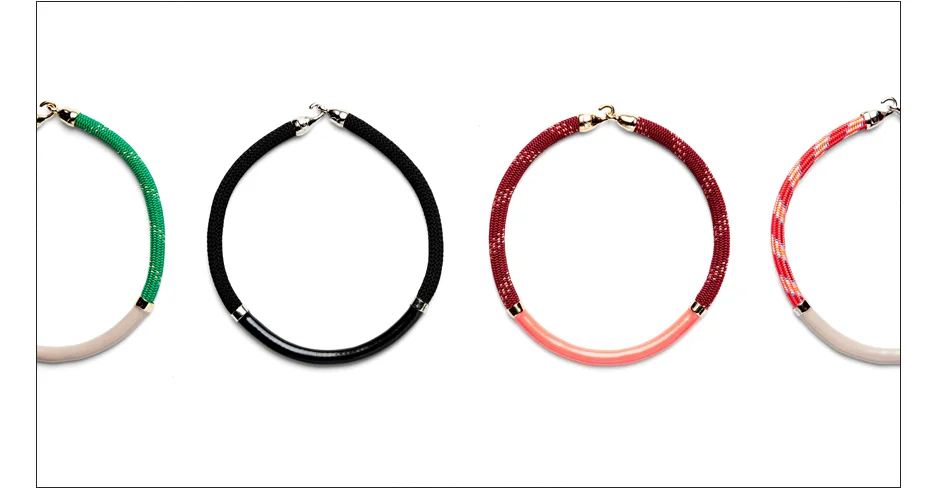  briar collar / enamel coated metal with rope   shop  