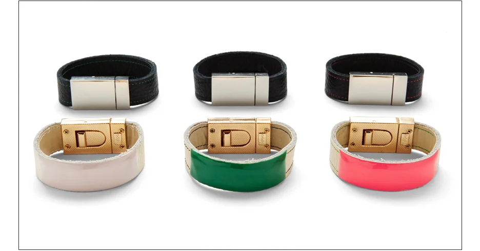  laurel bracelet / enamel coated leather with metal clasp   inquire about availability  