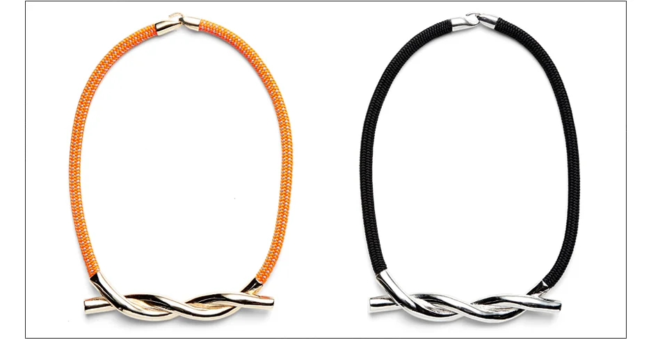  loonette necklace / plated metal with rope   shop  