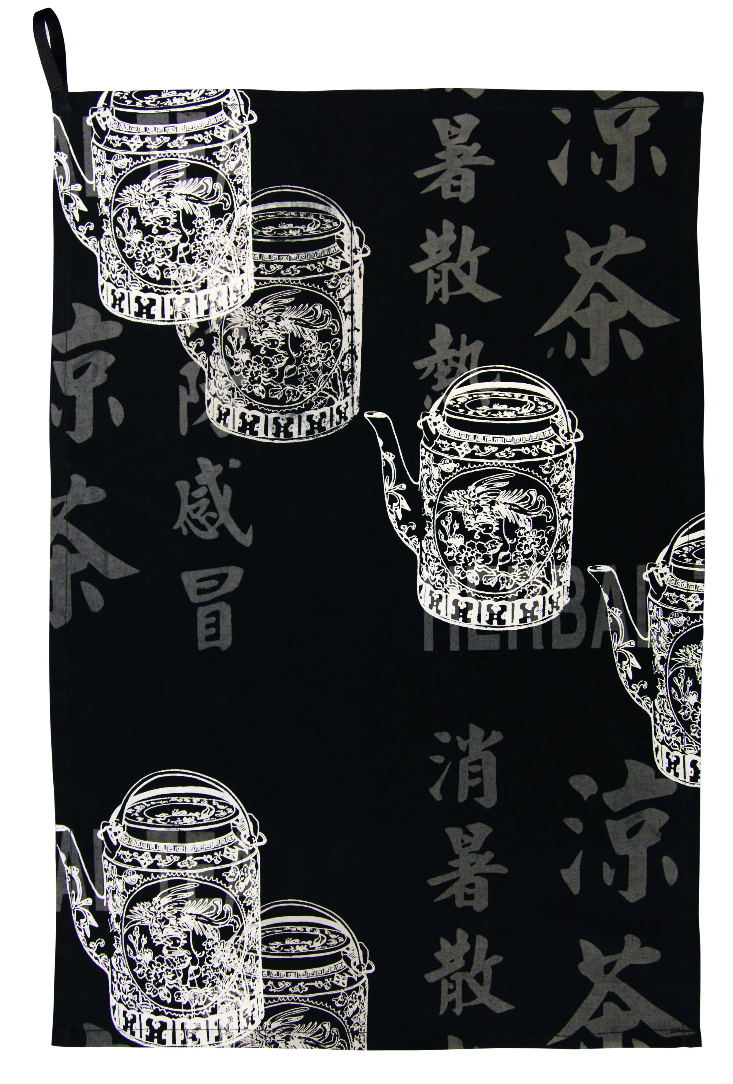 Peranakan Tea Pot Black Tea Towel Full.jpg