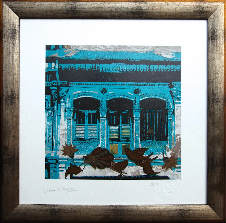 Blue Batik Paper Print Framed copy.jpg