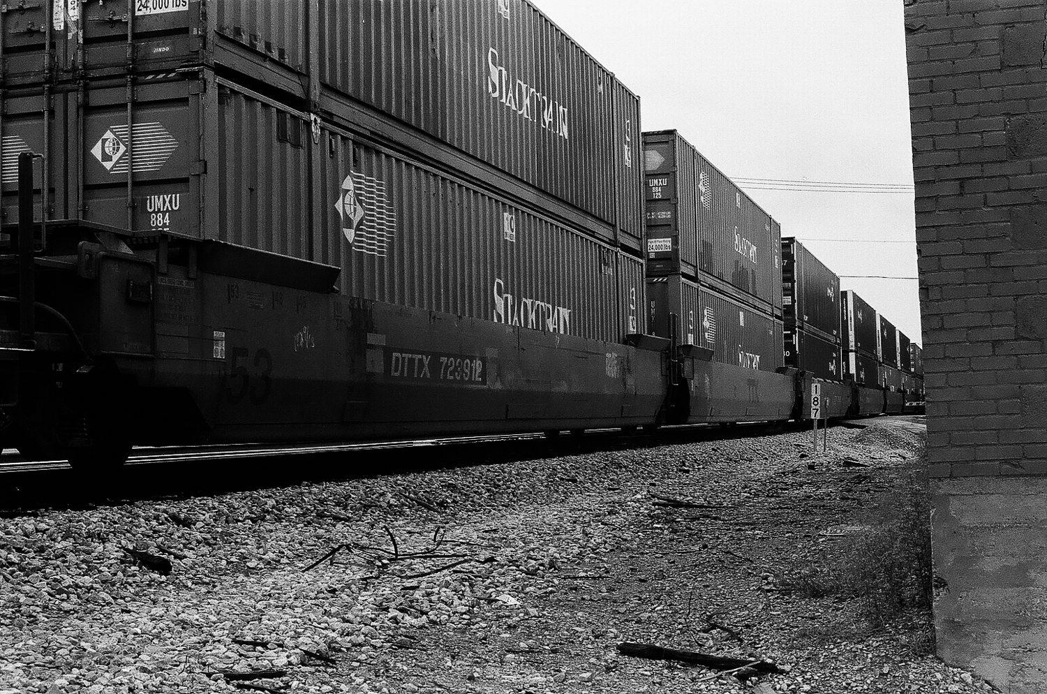 The train tracks behind the antique store (film).
