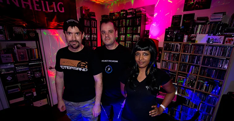 Communion After Dark is hosted by DJs Griffin, left, Paradise and Maus. The weekly radio show spotlights the latest and best in alternative-electronic music.
