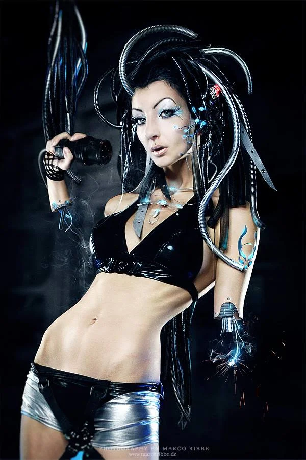 Model: Sina Domino Collins. Photographer: Marco Ribbe Photo from Facebook.com/cybergothculture