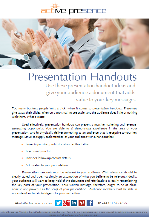 conference presentation handout