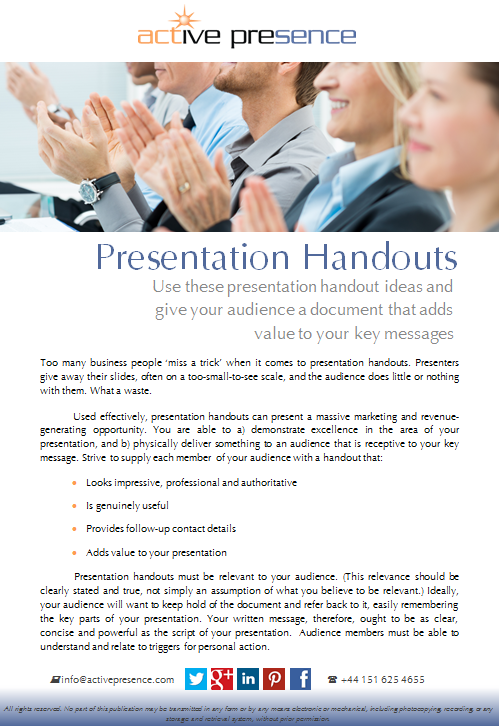 presentation handouts meaning