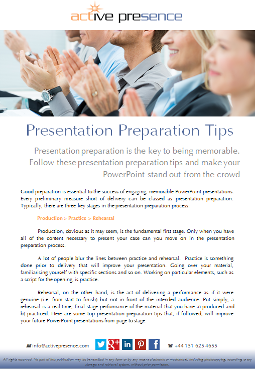 how you prepare your presentation