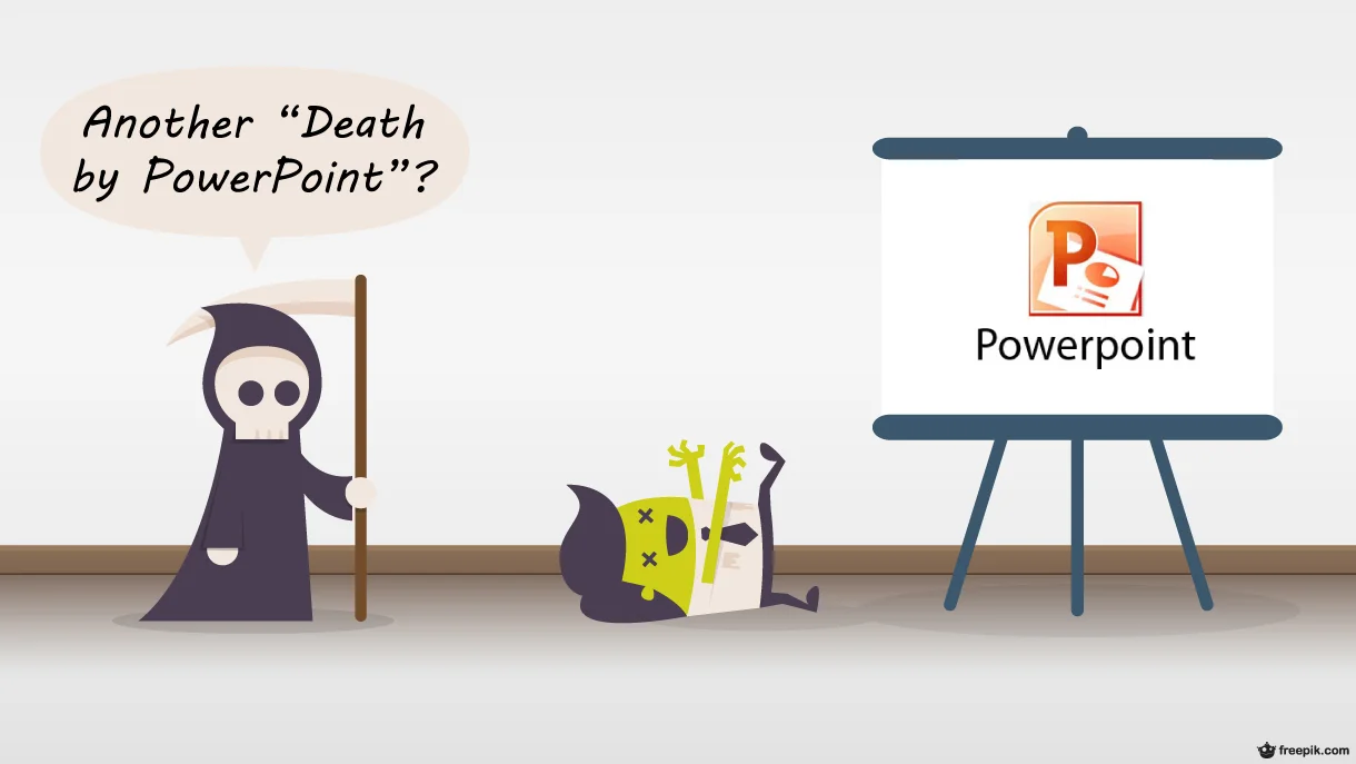 This image has an empty alt attribute; its file name is Death+by+PowerPoint