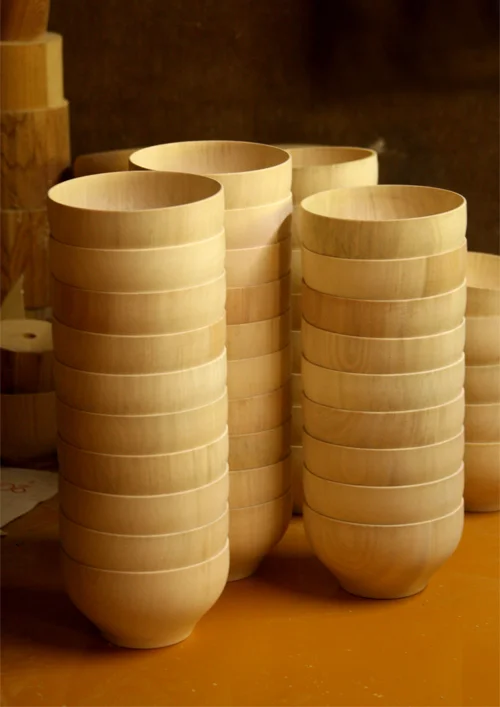 Shaped for bowls.