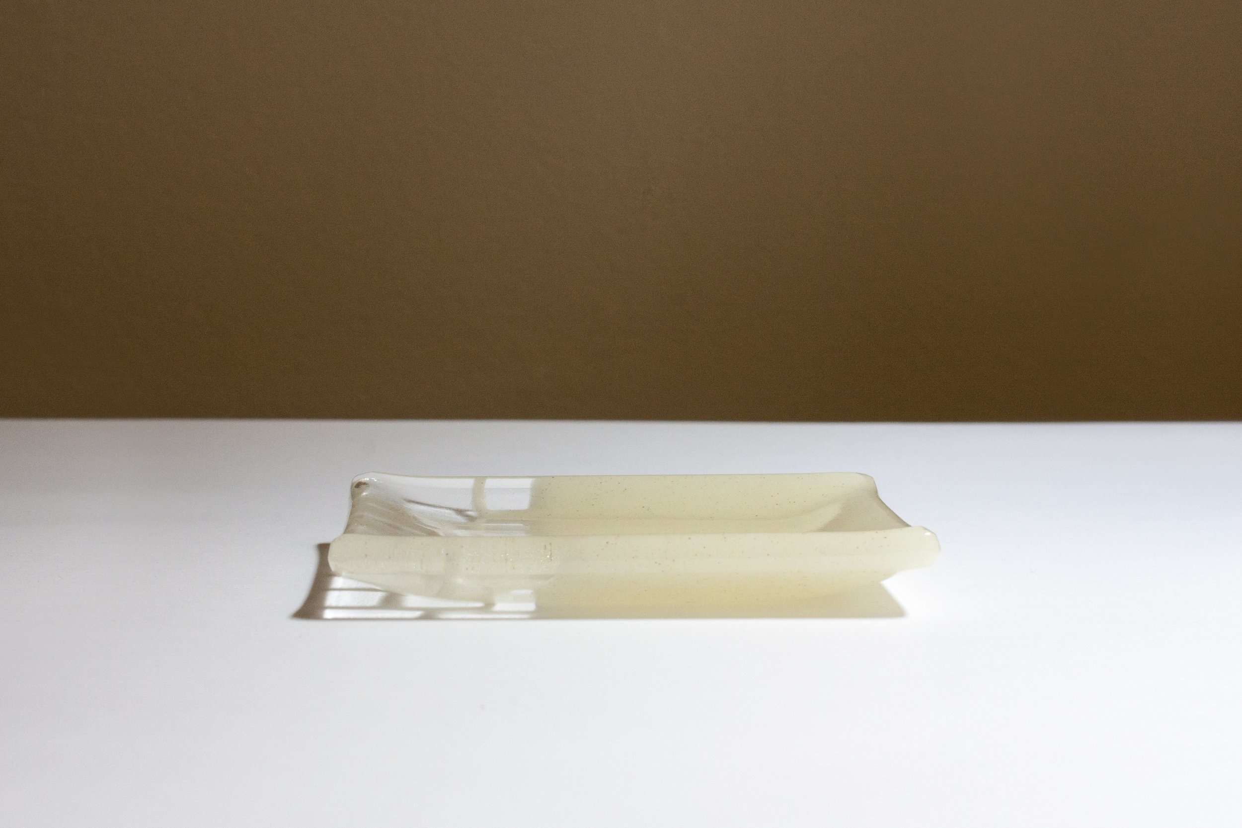 Small Square Plate (cream) by Saburo