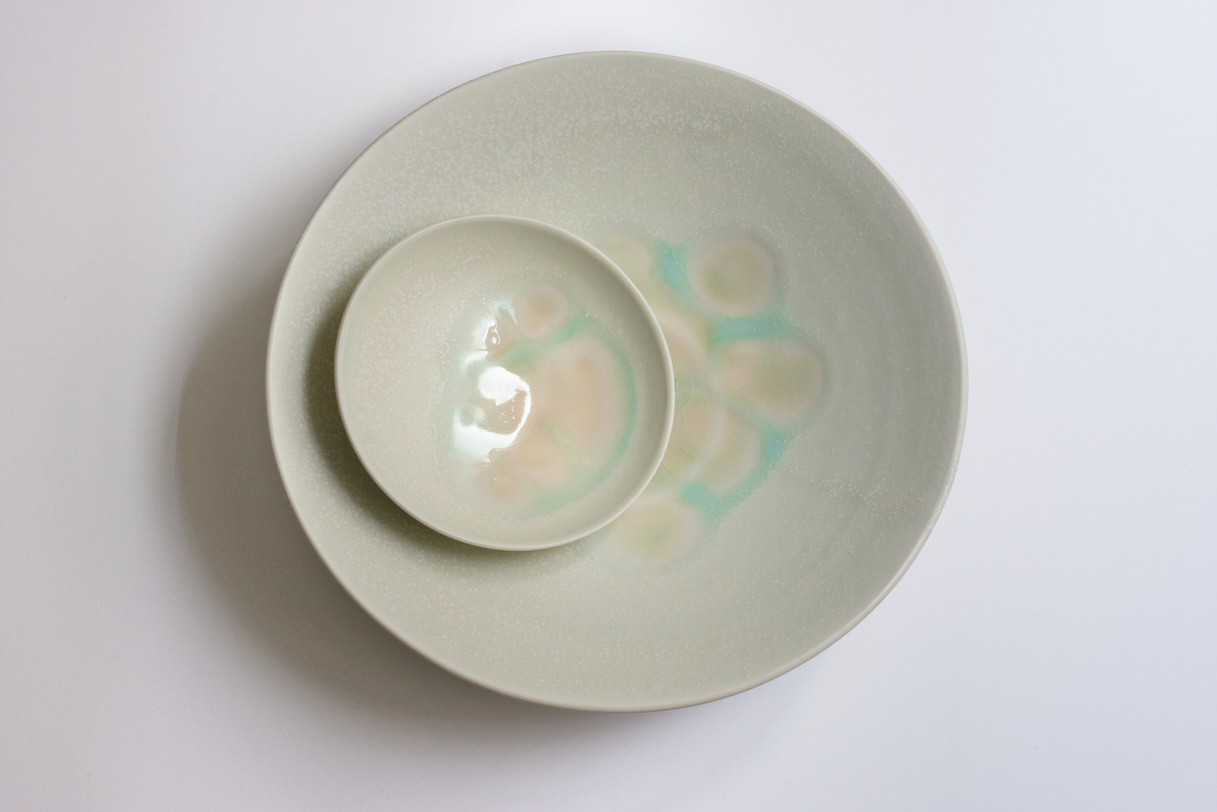 Aqua Medium Bowl & Aqua Small Plate